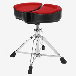 Ahead 18" Spinal G Saddle Red Cloth Top/Black Sides, 4 Leg Base, 18" to 24" Adjustment Height