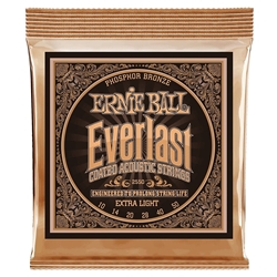Ernie Ball Everlast Extra Light 10/50 Coated Phosphor Bronze Acoustic Guitar Strings - 10-50 Gauge