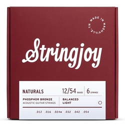 Stringjoy Naturals | Light Gauge (12-54) Phosphor Bronze Acoustic Guitar Strings