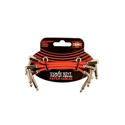 Ernie Ball 3" Flat Ribbon Patch Cable 3-Pack - Red
