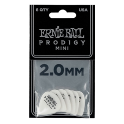 Ernie Ball 2.0mm White Mini Prodigy Picks 6-pack