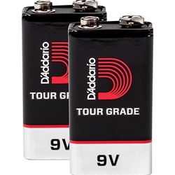 D'Addario Tour-Grade 9V Battery 2-Pack