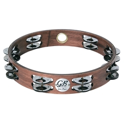 Gon Bops 10″ Wood Tambourine Double-Row Jingles