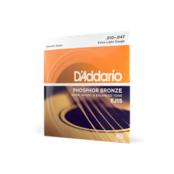 D'Addario 10-47 Extra Light, Phosphor Bronze Acoustic Guitar Strings