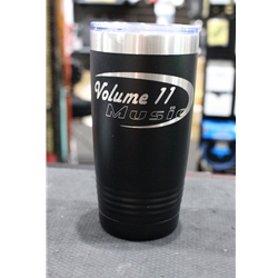Volume 11 Music Black Tumbler outlined 20oz