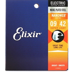 Elixir Strings 12002 Nanoweb Electric Guitar Strings - .009-.042 Super Light