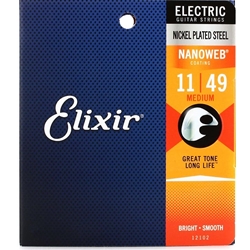 Elixir Strings 12102 Nanoweb Electric Guitar Strings - .011-.049 Medium