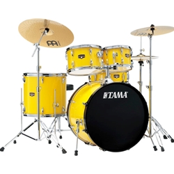 Tama Imperialstar IE52C 5-piece Complete Drum Set with Snare Drum and Meinl Cymbals - Electric Yellow