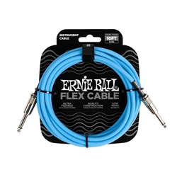 Ernie Ball P06412 Flex Straight to Straight Instrument Cable - 10-foot, Blue