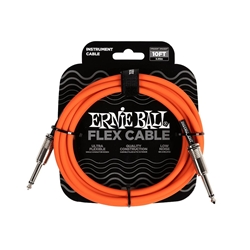 Ernie Ball P06416 Flex Straight to Straight Instrument Cable - 10-foot, Orange