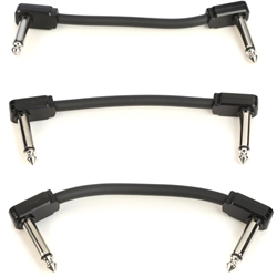 Ernie Ball Flex Patch Cable - 3 inches, Black, 3-pack