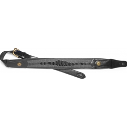 Stagg Black padded leatherette guitar strap with pressed snake skin pattern