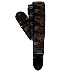 PRS 2" Deluxe Retro Strap, Sonar BirdsRed/Blue/White/Yellow