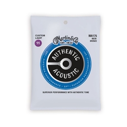 Martin MA175 Authentic Acoustic SP 80/20 Custom Light Guitar Strings. 11-52