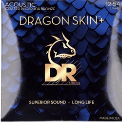 DR Strings Dragon Skin+ Phosphor Bronze Coated Acoustic Guitar Strings - Light .012-.054
