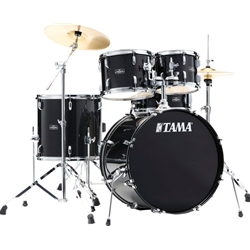 STAGESTAR 5PC COMPLETE Kit Black Night Sparkle Shell kit with 5pc Hardware & Cymbals