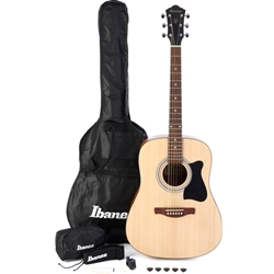 Ibanez IJV Jam Pack Dreadnought Acoustic Guitar Pack - Open Pore Natural