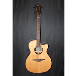 LAG Tramontane 118 Auditorium Cutaway Acoustic-Electric Natrual with Hybrid Case
