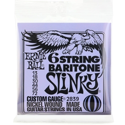 Ernie Ball 2839 Baritone Slinky Nickel Wound Electric Guitar Strings - .013-.072 6-string