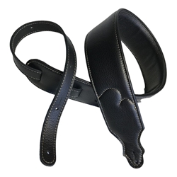 Franklin Strap Padded Glove Leather Guitar Strap Black/Natural