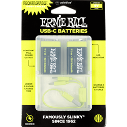 Ernie Ball USB-C Rechargeable 9v Battery by Paleblue - 2-pack