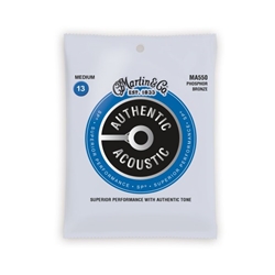 Martin MA550 Authentic Acoustic SP 92/8 Phosphor Bronze Medium Guitar Strings. 13-56