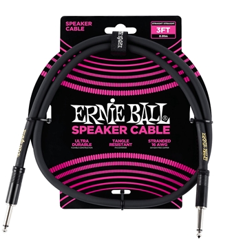 Ernie Ball Classic Speaker Cable Straight/Straight 3ft - Black