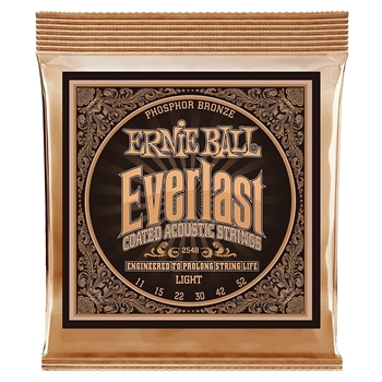 Ernie Ball Everlast Light 11/52 Coated Phosphor Bronze Acoustic Guitar Strings - 11-52 Gauge