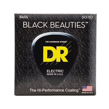 DR Strings Black Beauties Black Colored Bass Strings: Heavy 50-110