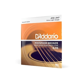 D'Addario 10-47 Extra Light, Phosphor Bronze Acoustic Guitar Strings