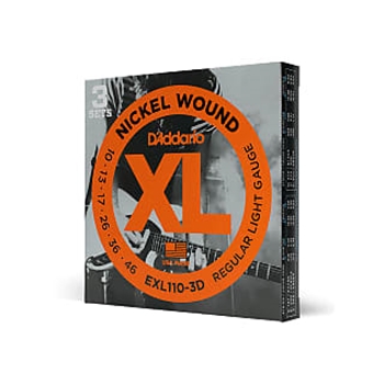 D'Addario 3-PACK ELEC GTR XL REG LITE