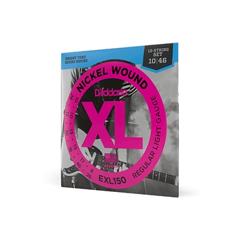 D'Addario 10-46 Regular Light 12-String, XL Nickel Electric Guitar Strings