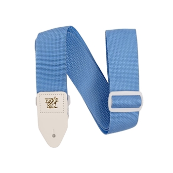 Ernie Ball POLYPRO GUITAR STRAP/BASS STRAP - SOFT BLUE W/ WHITE