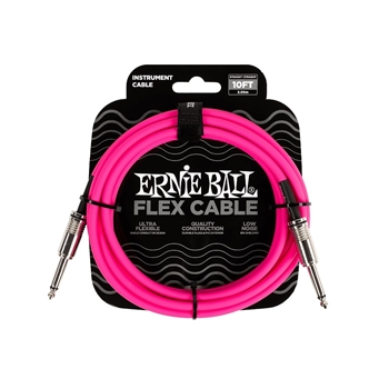 Ernie Ball Flex Instrument Cable Straight/Straight 10ft - pink
