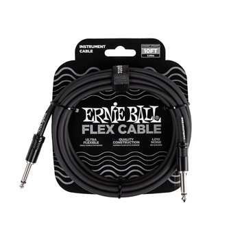 Ernie Ball Flex Instrument Cable Straight/Straight 10ft - Black