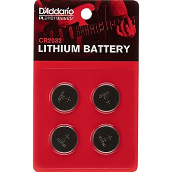 D'Addario CR2032 Lithium Battery (4 Pack)