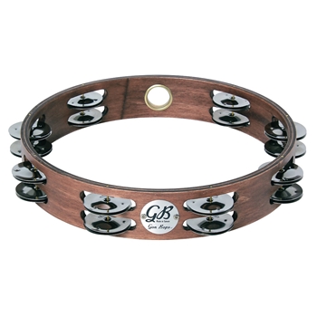 Gon Bops 10″ Wood Tambourine Double-Row Jingles