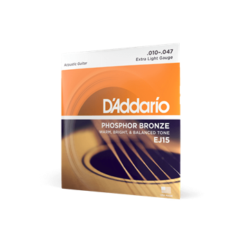 D'Addario 10-47 Extra Light, Phosphor Bronze Acoustic Guitar Strings