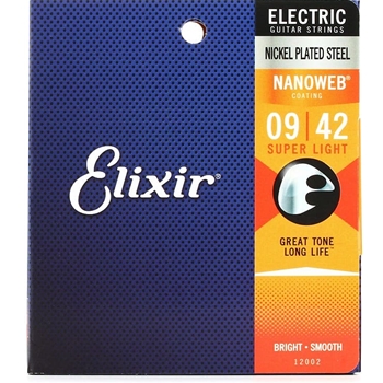 Elixir Strings 12002 Nanoweb Electric Guitar Strings - .009-.042 Super Light