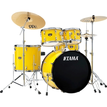 Tama Imperialstar IE52C 5-piece Complete Drum Set with Snare Drum and Meinl Cymbals - Electric Yellow