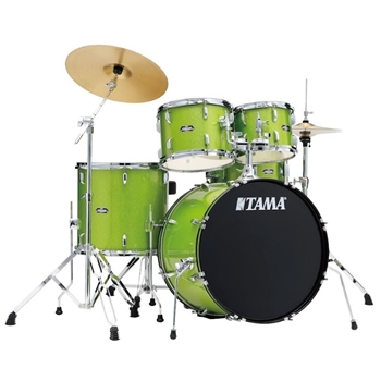 Tama STAGESTAR 5PC COMPLETE Kit Lime Green Sparkle Shell kit with 5pc Hardware & Cymbal