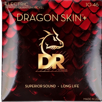 DR Strings Dragon Skin+ Quantum Nickel Coated Electric Guitar Strings - Medium .010-.046