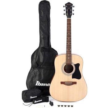 Ibanez IJV Jam Pack Dreadnought Acoustic Guitar Pack - Open Pore Natural