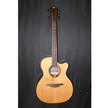 LAG Tramontane 118 Auditorium Cutaway Acoustic-Electric Natrual with Hybrid Case