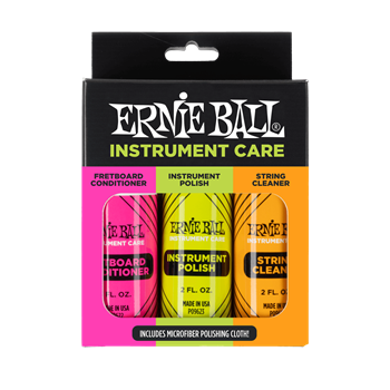 Ernie Ball Instrument Care 3-pack with Microfiber Polish Cloth