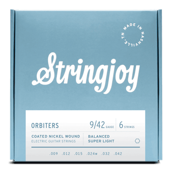 Stringjoy Orbiters Balanced Coated Nickel-wound Electric Guitar Strings - Super Light Gauge (.009 - .042)