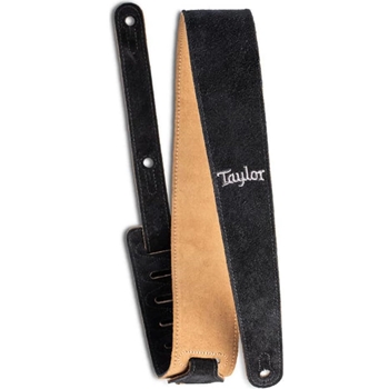 Taylor Embroidered Suede 2.5-inch Guitar Strap - Black