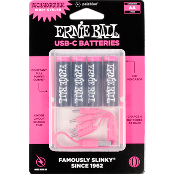 Ernie Ball USB-C Rechargeable AA Battery by Paleblue - 4-pack