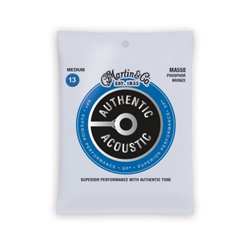 Martin MA550 Authentic Acoustic SP 92/8 Phosphor Bronze Medium Guitar Strings. 13-56